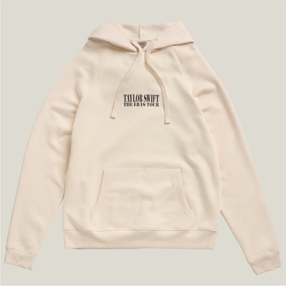 Taylor Swift The Eras Tour Beige Hoodie Neutral Cream/Black Sz Small